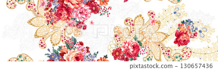 Varied Floral And Whimsical Patterned Decorative Paper Assortment Varied Floral And Whimsical Patterned Decorative Paper Assortment 130657436