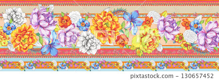 Varied Floral And Whimsical Patterned Decorative Paper Assortment Varied Floral And Whimsical Patterned Decorative Paper Assortment 130657452