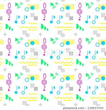 Music motif geometric seamless pattern background (vivid) 130657543