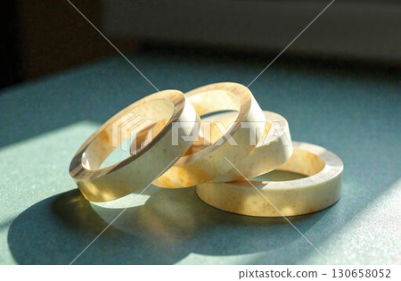 Adhesive tape for packaging, workplace desk in office. AI Generative 130658052