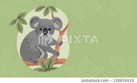 Horizontal banner with koala nature conservation Horizontal banner with koala nature conservation 130658418