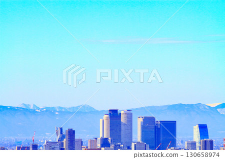 愛知縣名古屋市名古屋站前的摩天大樓風景 愛知縣名古屋市名古屋站前的摩天大樓風景 130658974