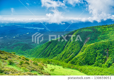 View from the hiking trail at Kirifuri Plateau, Nikko City, Tochigi Prefecture 130659051
