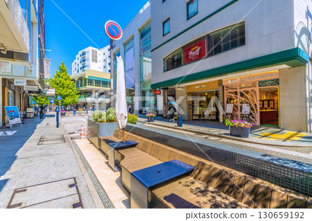 Yokohama cityscape in Japan - View of Yokohama's popular shopping street, Motomachi 130659192