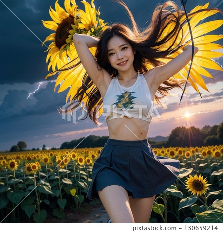 Smiles in the sunflower fields!! 130659214