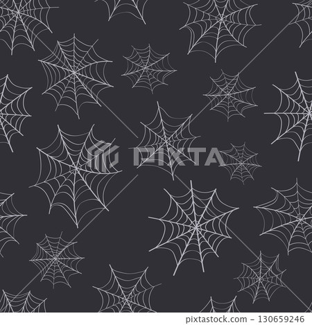 Fishnet gossamer drawings. Spider web vector background, Halloween concept. 130659246