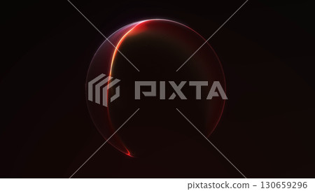Dark futuristic abstract red glowing sphere with minimal light accent and smooth lines. Dark futuristic abstract red glowing sphere with minimal light accent and smooth lines. 130659296