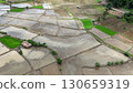 Aerial photograph of rice fields, high-angle drone photography of nature. 130659319