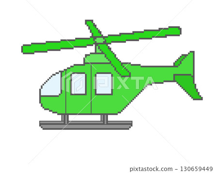 直升機像素藝術(綠色) 直升機像素藝術(綠色) 130659449