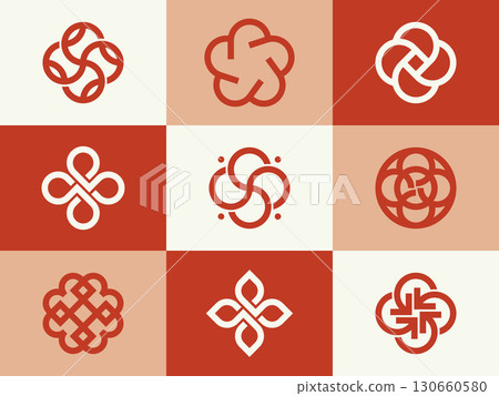 Japanese-style line and symbol design material 130660580