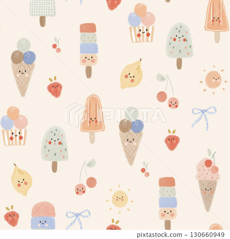 Pastel Floral Patterned Decorative Paper Collection 130660949