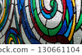 Colorful stained glass abstract pattern on wall. 130661104