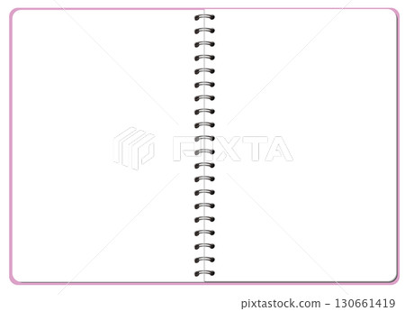 Double-page spiral notebook (plain, pink cover) 130661419
