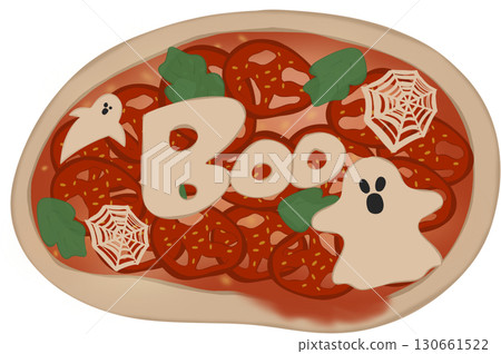 pizza with tomato and cheese 130661522