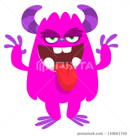 Cartoon funny monster character design with funny face expression. Halloween vector illustration Cartoon funny monster character design with funny face expression. Halloween vector illustration 130661749
