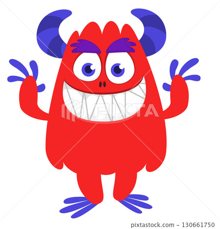 Cartoon funny monster character design with funny face expression. Halloween vector illustration Cartoon funny monster character design with funny face expression. Halloween vector illustration 130661750