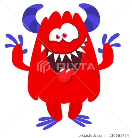 Cartoon funny monster character design with funny face expression. Halloween vector illustration Cartoon funny monster character design with funny face expression. Halloween vector illustration 130661754