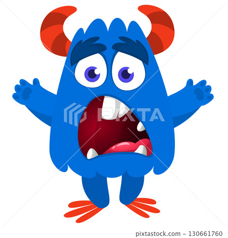 Cartoon funny monster character design with funny face expression. Halloween vector illustration Cartoon funny monster character design with funny face expression. Halloween vector illustration 130661760