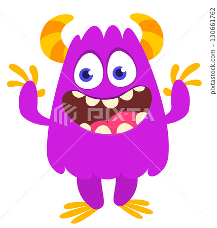 Cartoon funny monster character design with funny face expression. Halloween vector illustration Cartoon funny monster character design with funny face expression. Halloween vector illustration 130661762