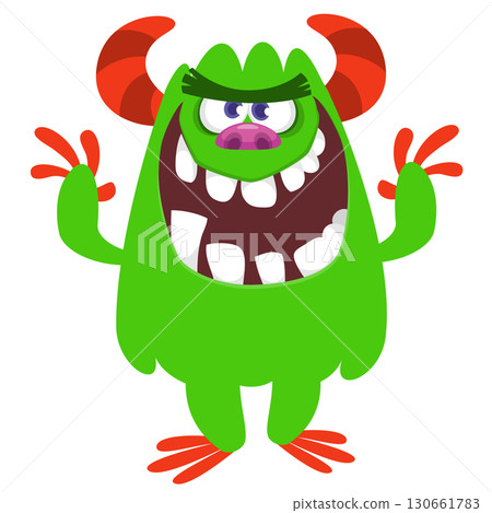 Cartoon funny monster character design with funny face expression. Halloween vector illustration Cartoon funny monster character design with funny face expression. Halloween vector illustration 130661783