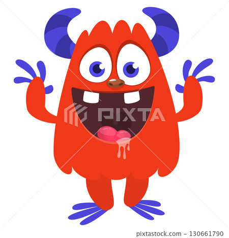 Cartoon funny monster character design with funny face expression. Halloween vector illustration Cartoon funny monster character design with funny face expression. Halloween vector illustration 130661790
