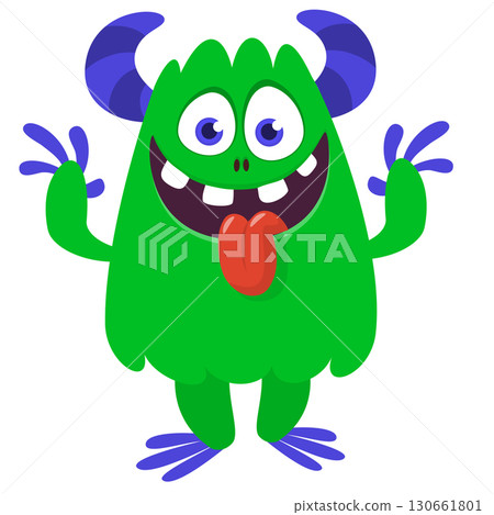 Cartoon funny monster character design with funny face expression. Halloween vector illustration Cartoon funny monster character design with funny face expression. Halloween vector illustration 130661801