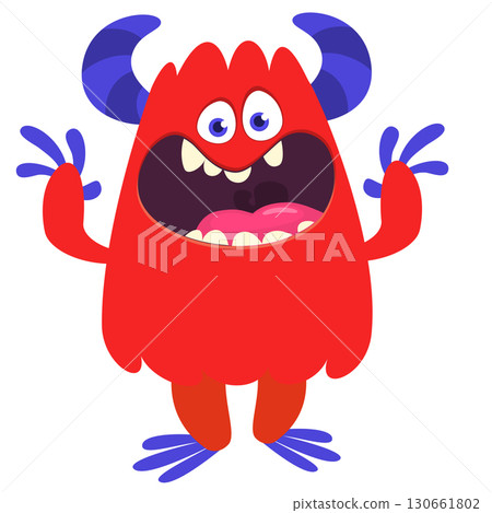 Cartoon funny monster character design with funny face expression. Halloween vector illustration Cartoon funny monster character design with funny face expression. Halloween vector illustration 130661802