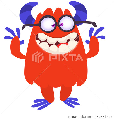 Cartoon funny monster character design with funny face expression. Halloween vector illustration Cartoon funny monster character design with funny face expression. Halloween vector illustration 130661808