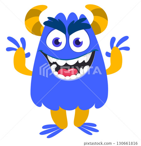 Cartoon funny monster character design with funny face expression. Halloween vector illustration Cartoon funny monster character design with funny face expression. Halloween vector illustration 130661816