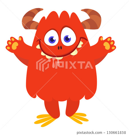 Cartoon funny monster character design with funny face expression. Halloween vector illustration Cartoon funny monster character design with funny face expression. Halloween vector illustration 130661838