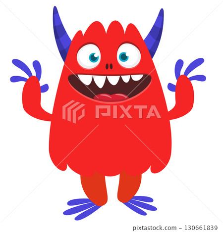 Cartoon funny monster character design with funny face expression. Halloween vector illustration Cartoon funny monster character design with funny face expression. Halloween vector illustration 130661839