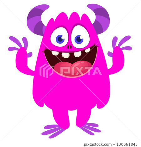 Cartoon funny monster character design with funny face expression. Halloween vector illustration Cartoon funny monster character design with funny face expression. Halloween vector illustration 130661843