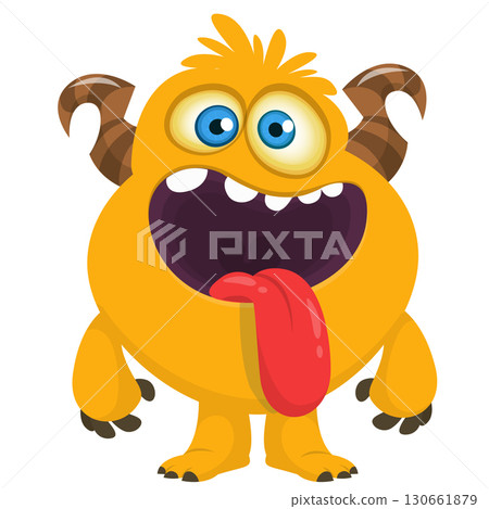 Cartoon funny monster character design with funny face expression. Halloween vector illustration Cartoon funny monster character design with funny face expression. Halloween vector illustration 130661879