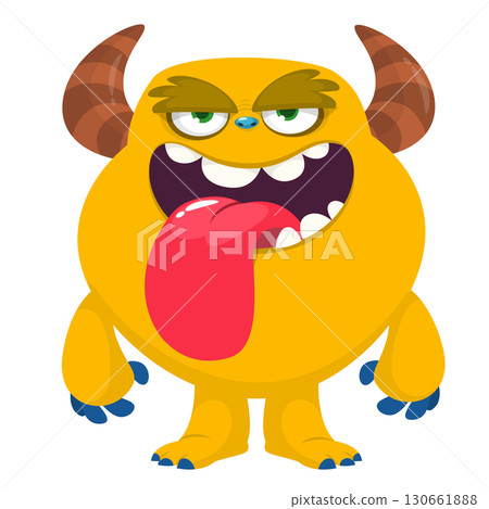 Cartoon funny monster character design with funny face expression. Halloween vector illustration Cartoon funny monster character design with funny face expression. Halloween vector illustration 130661888