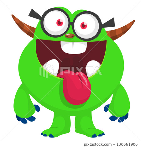 Cartoon funny monster character design with funny face expression. Halloween vector illustration Cartoon funny monster character design with funny face expression. Halloween vector illustration 130661906