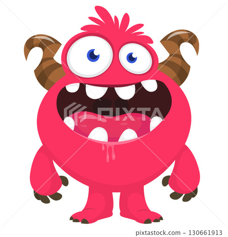 Cartoon funny monster character design with funny face expression. Halloween vector illustration Cartoon funny monster character design with funny face expression. Halloween vector illustration 130661913