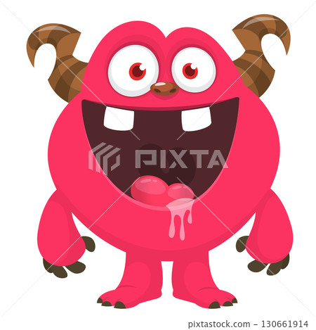 Cartoon funny monster character design with funny face expression. Halloween vector illustration Cartoon funny monster character design with funny face expression. Halloween vector illustration 130661914