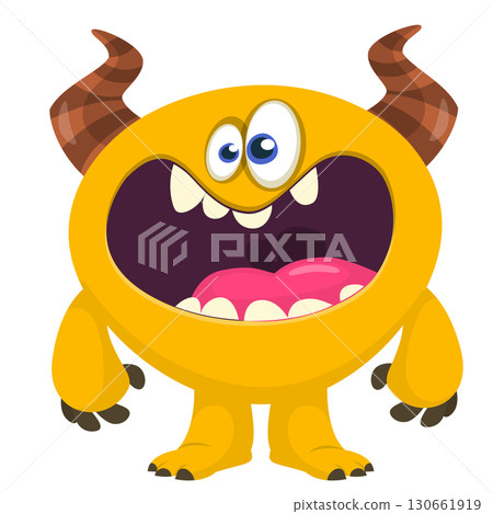 Cartoon funny monster character design with funny face expression. Halloween vector illustration Cartoon funny monster character design with funny face expression. Halloween vector illustration 130661919