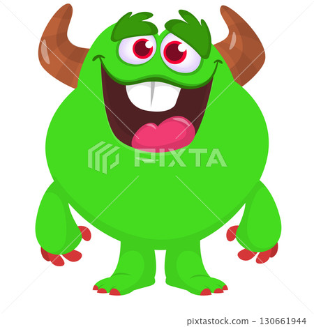 Cartoon funny monster character design with funny face expression. Halloween vector illustration Cartoon funny monster character design with funny face expression. Halloween vector illustration 130661944