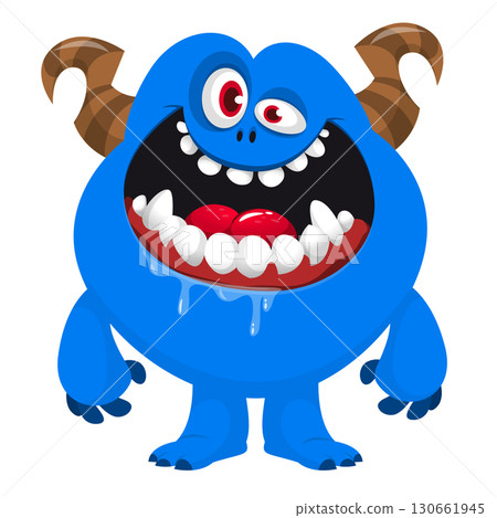 Cartoon funny monster character design with funny face expression. Halloween vector illustration Cartoon funny monster character design with funny face expression. Halloween vector illustration 130661945