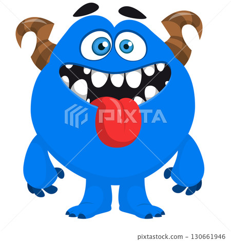 Cartoon funny monster character design with funny face expression. Halloween vector illustration Cartoon funny monster character design with funny face expression. Halloween vector illustration 130661946