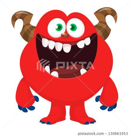 Cartoon funny monster character design with funny face expression. Halloween vector illustration Cartoon funny monster character design with funny face expression. Halloween vector illustration 130661953