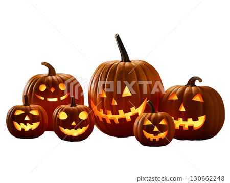 逼真的傑克南瓜燈萬聖節南瓜（萬聖節南瓜）透明PNG 130662248