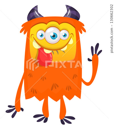 Cartoon cute monster vector illustration isolated Cartoon cute monster vector illustration isolated 130662302