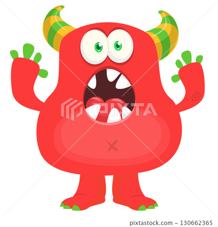Happy cartoon monster character design. Vector illustration isolated Happy cartoon monster character design. Vector illustration isolated 130662365