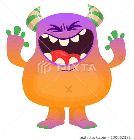 Cartoon cute monster character design vector illustration isolated Cartoon cute monster character design vector illustration isolated 130662381
