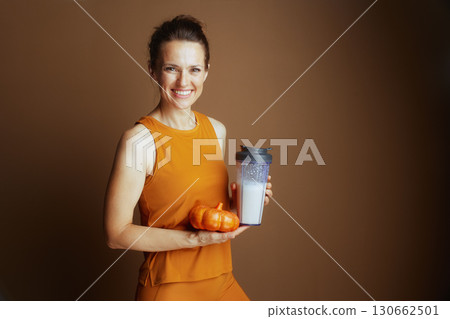 Smiling Woman: Autumn Fitness and Nutrition 130662501