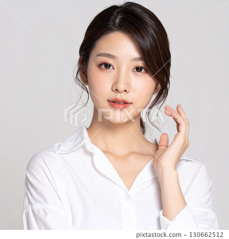 一個姿勢的年輕女子 130662512