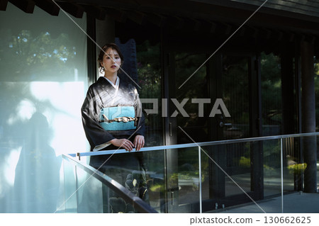 Portrait of a woman wearing traditional Japanese clothing at a shrine | Kimono, shrines, traditional beauty 130662625