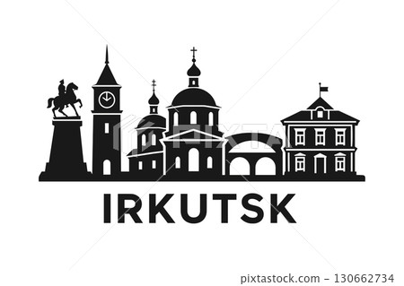 City skyline with iconic buildings and landmarks, Irkutsk 130662734